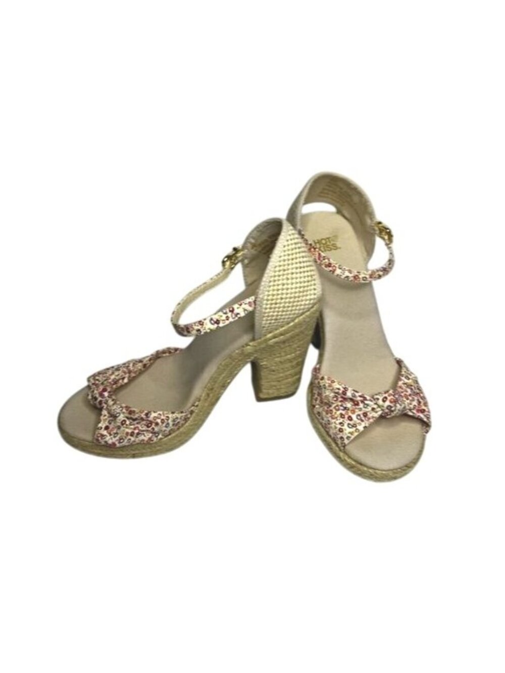 Hot Kiss Floral Ankle-Strap Chunky Heel Sandals Womens Size 8 - Picture 11 of 12